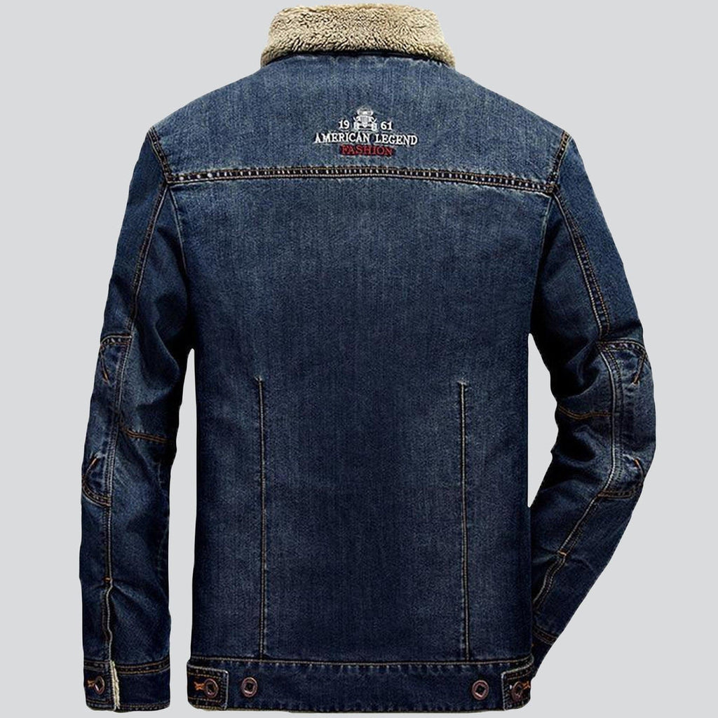 Warm jeans jacket for men