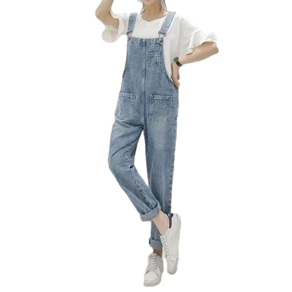 Washed women jeans overall