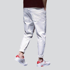 White loose fit men jeans