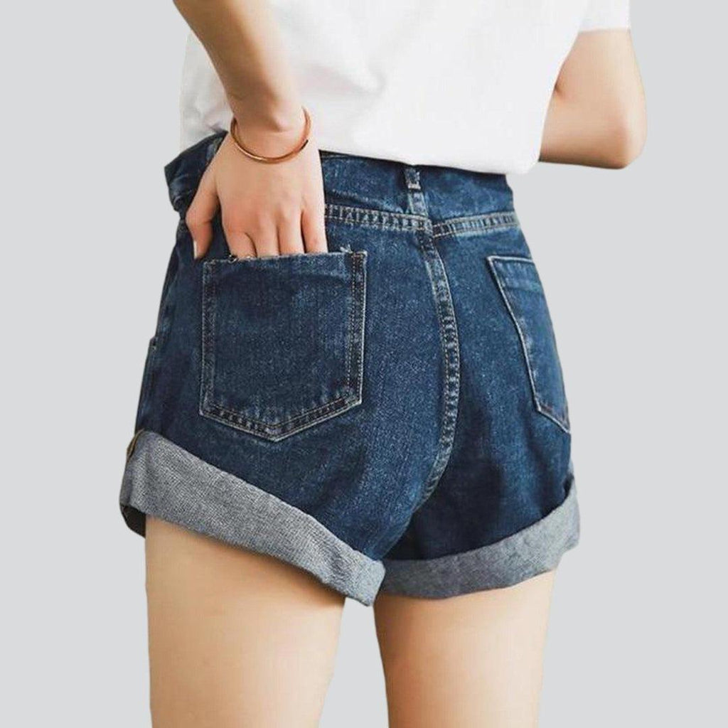 Wide-leg women jeans shorts