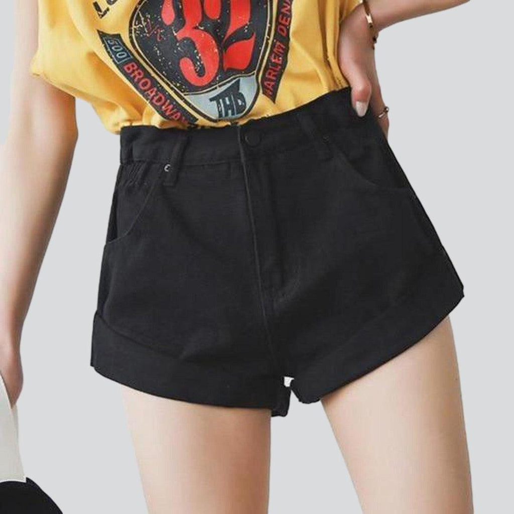 Wide-leg women jeans shorts