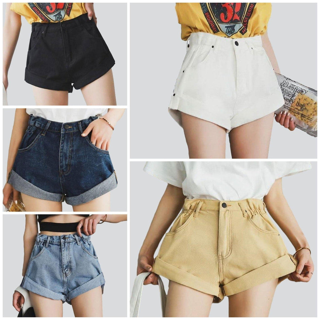 Wide-leg women jeans shorts