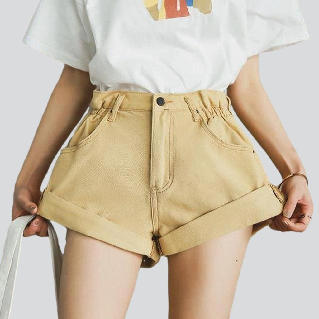 Wide-leg women jeans shorts