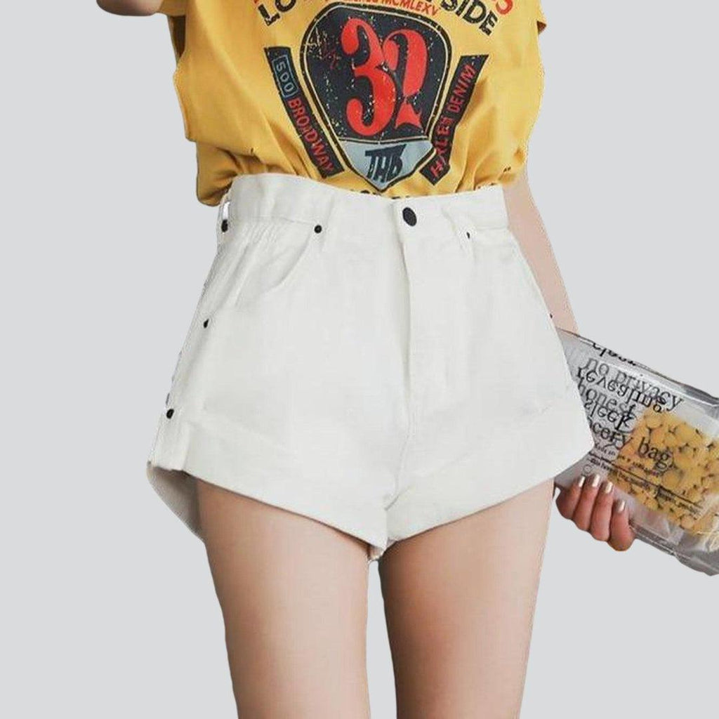 Wide-leg women jeans shorts