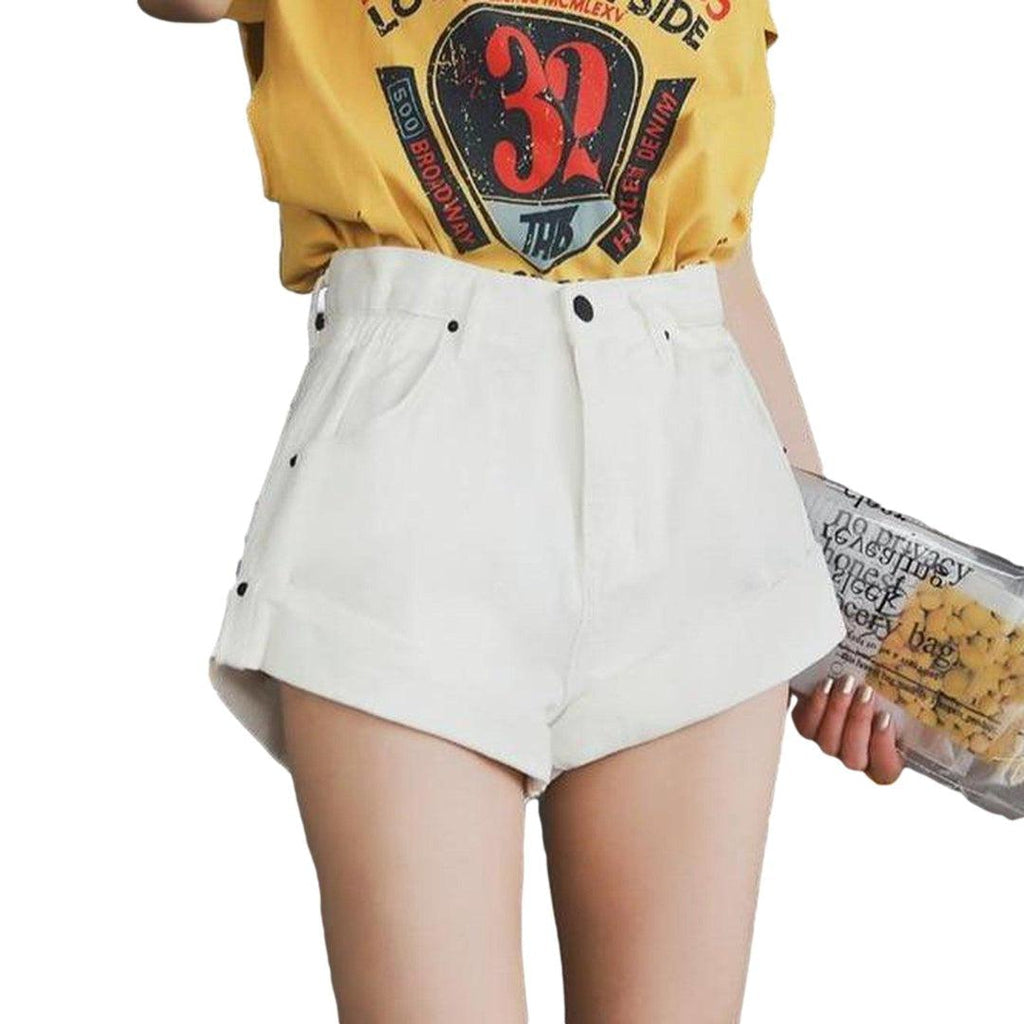 Wide-leg women jeans shorts