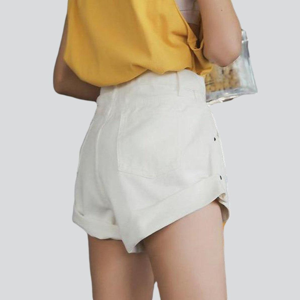 Wide-leg women jeans shorts