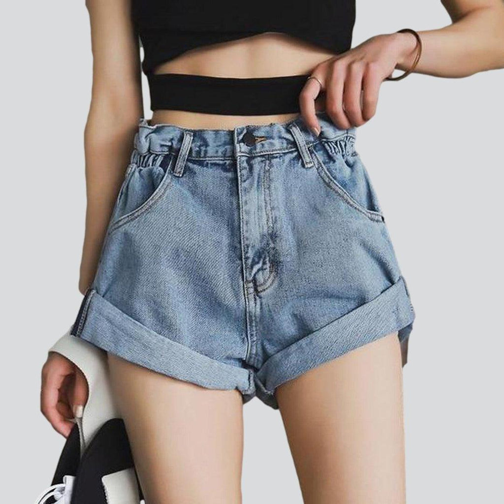 Wide-leg women jeans shorts