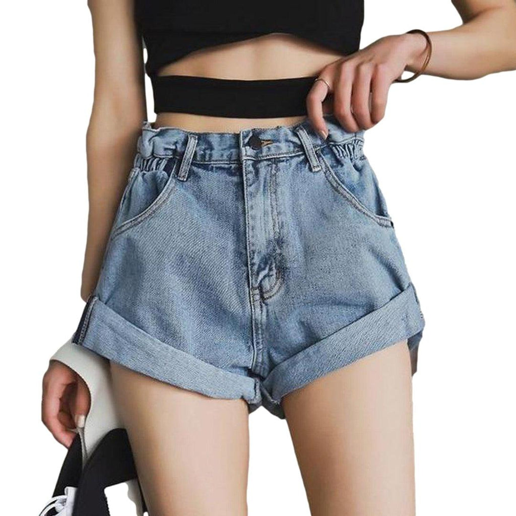 Wide-leg women jeans shorts