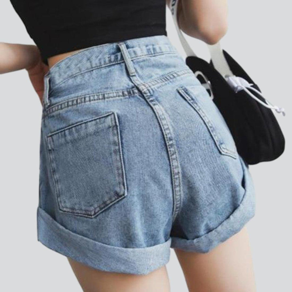 Wide-leg women jeans shorts