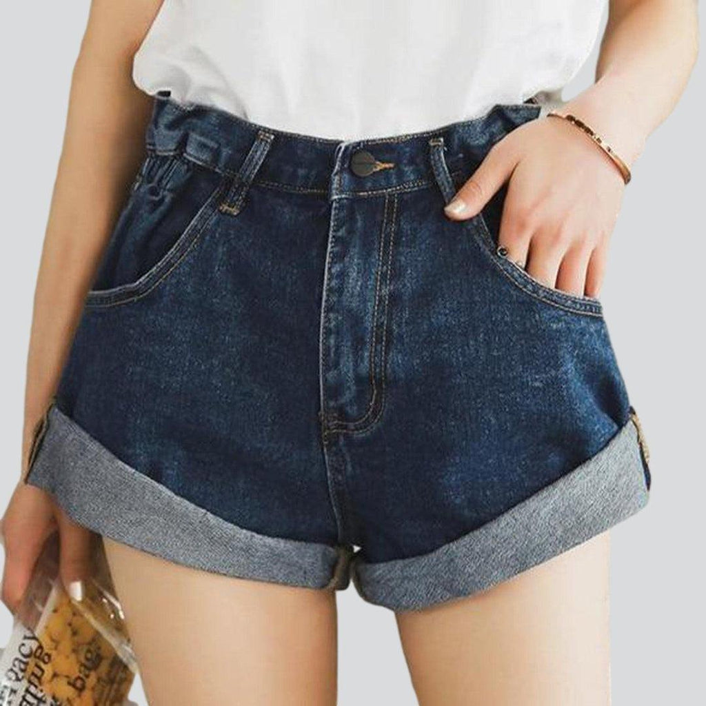 Wide-leg women jeans shorts